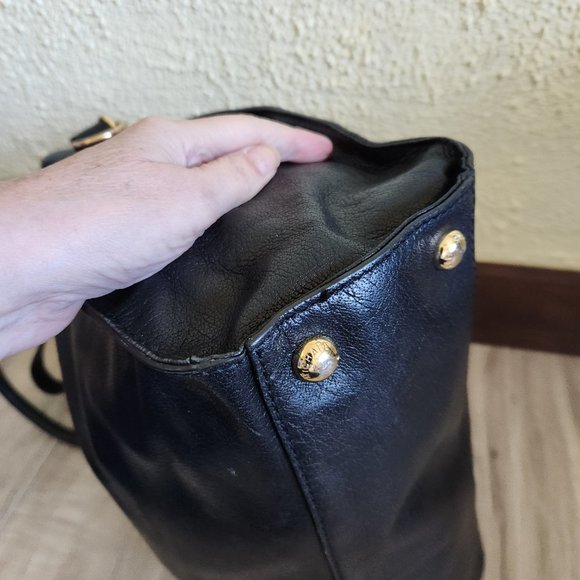 Michael Kors Black Leather Shoulder Bag Purse - Picture 9 of 12